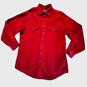 Lands End Red Chamois Workshirt Mens Tall L